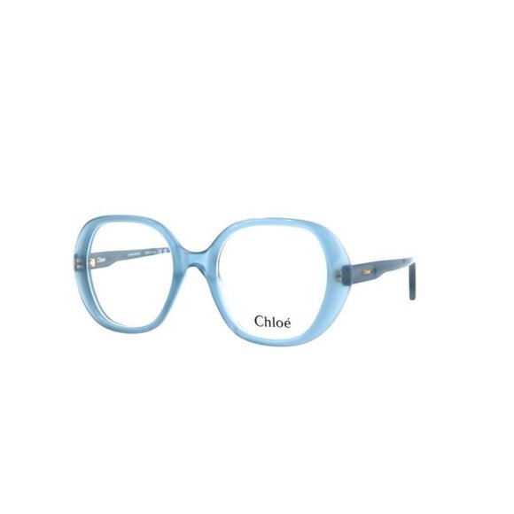 New Authentic Chloé Womens Square/Rectangle Light Blue Light Blue Transparent Fa - Picture 1 of 5